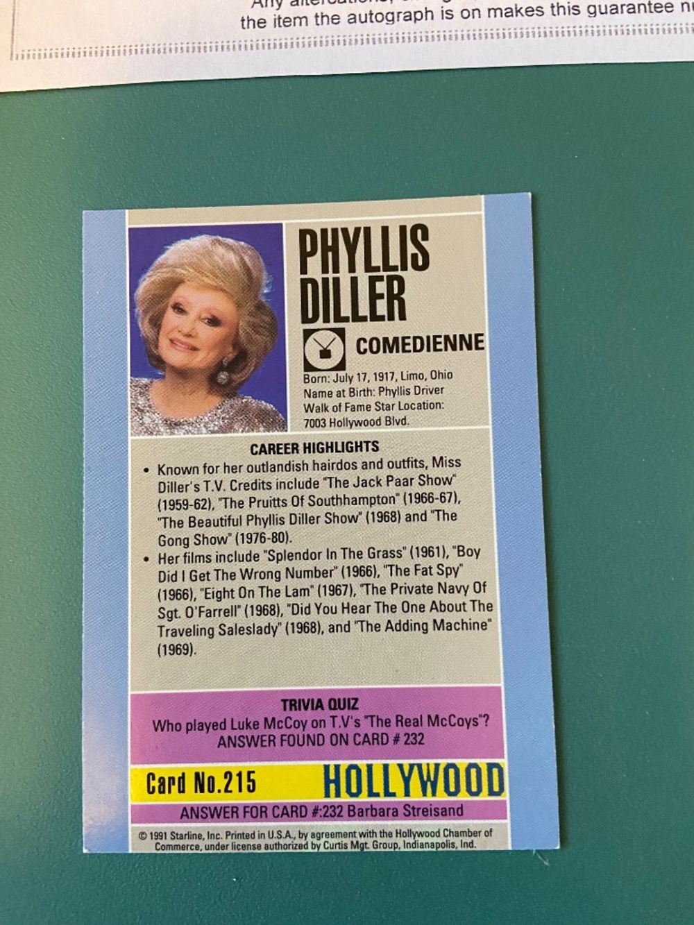Phyllis diller autograph hand signed authentic COA - Picture 4 of 7